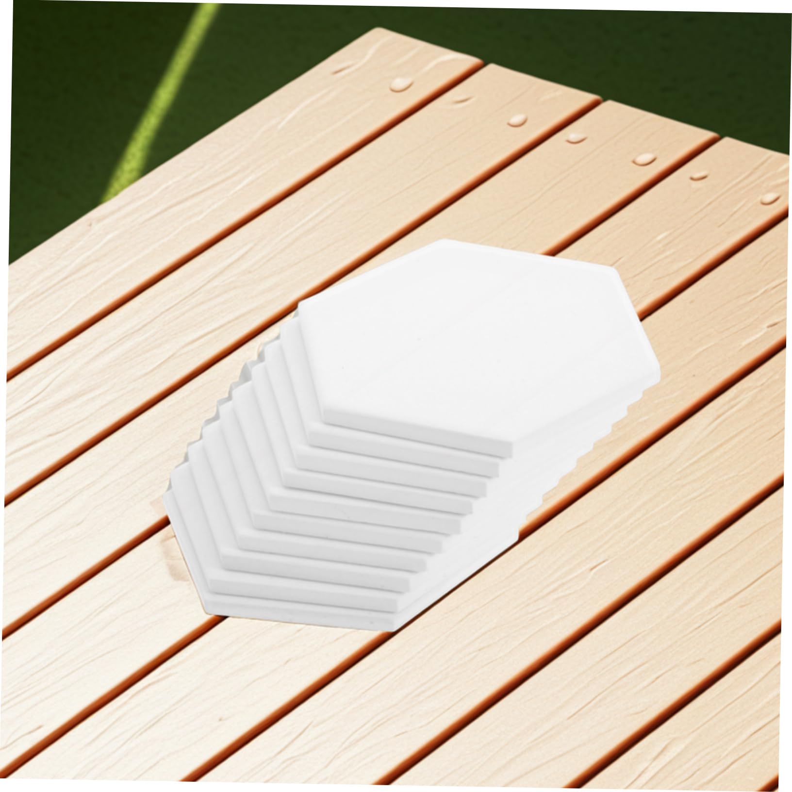 Sottobicchieri Esagonali in Ceramica Chiari, Set da 10