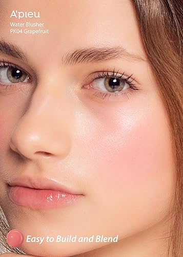 Miniatura 3 de A'PIEU Juicy-Pang Water Blusher PK04 - Rubor líquido afrutado para mejillas, color modulable y difuminable, acabado húmedo hidratante con mezcla de