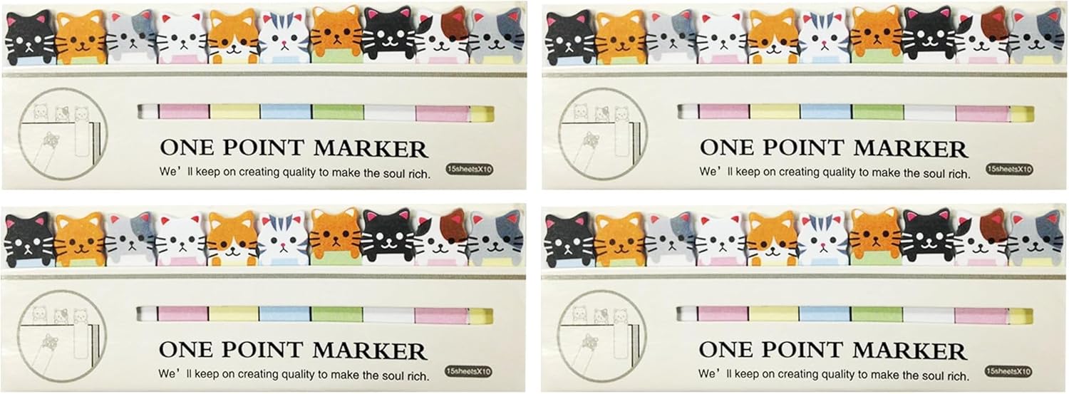 Wrapables A67779 Bookmark Flag Tab Sticky Notes, Kitties, Set of 2 (Pack of 2)