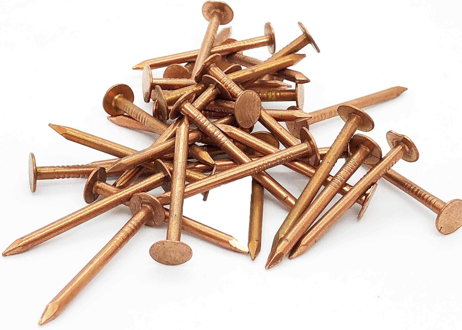 – 1.5 Inch – Pure Copper Nails for Roofing, Flashing, Finish & Boat – 1.5” (38mm) Long – 3/8” nail head – Quality Solid Copper Clavos nail – Package Quantity (200)