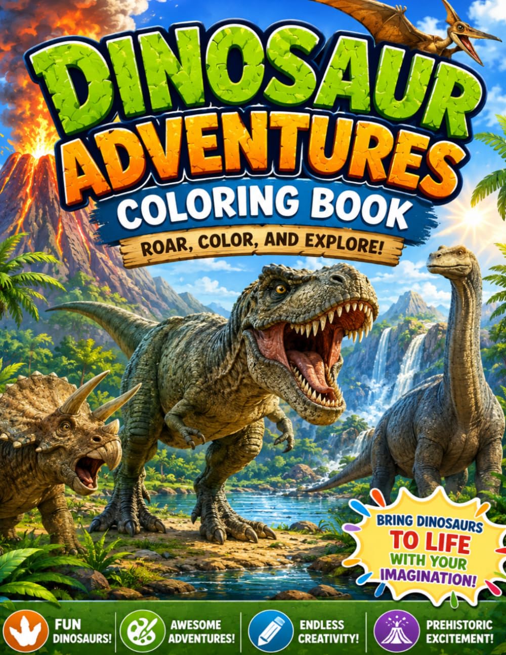 Dinosaur Adventures Coloring Book!
