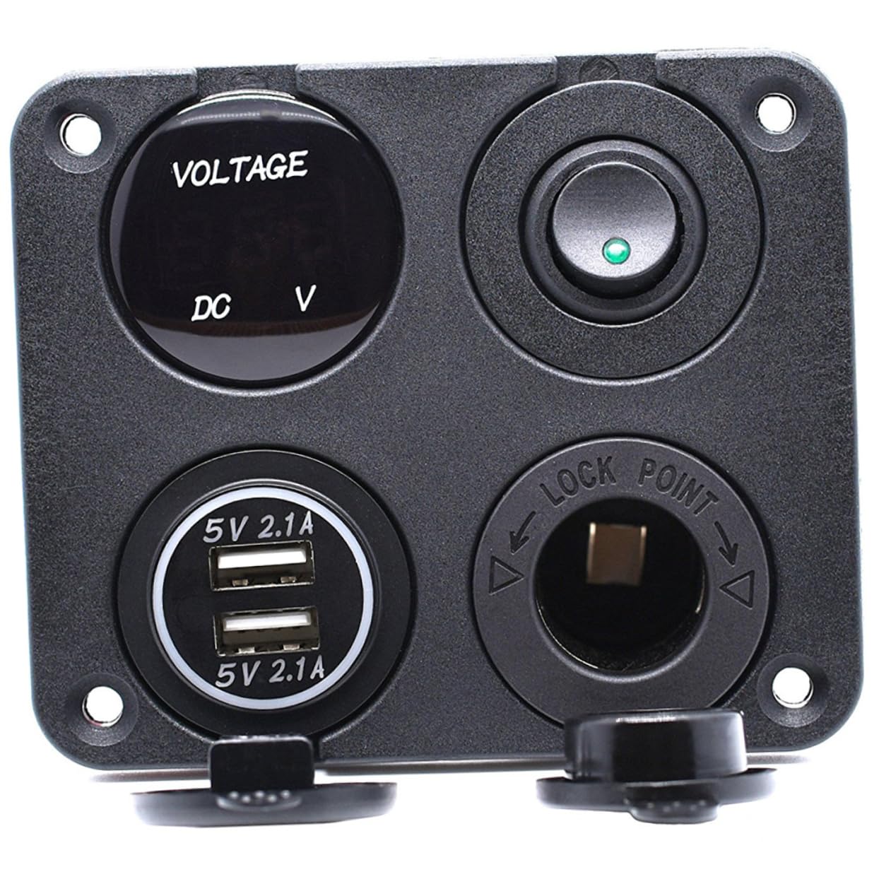 HOMSFOU 2 Pezzi 4 1 Convertitore Per Auto 21a Caricabatterie Usb Doppio Led Voltmetro 12-24v Tensione Universale Per Veicoli Barca
