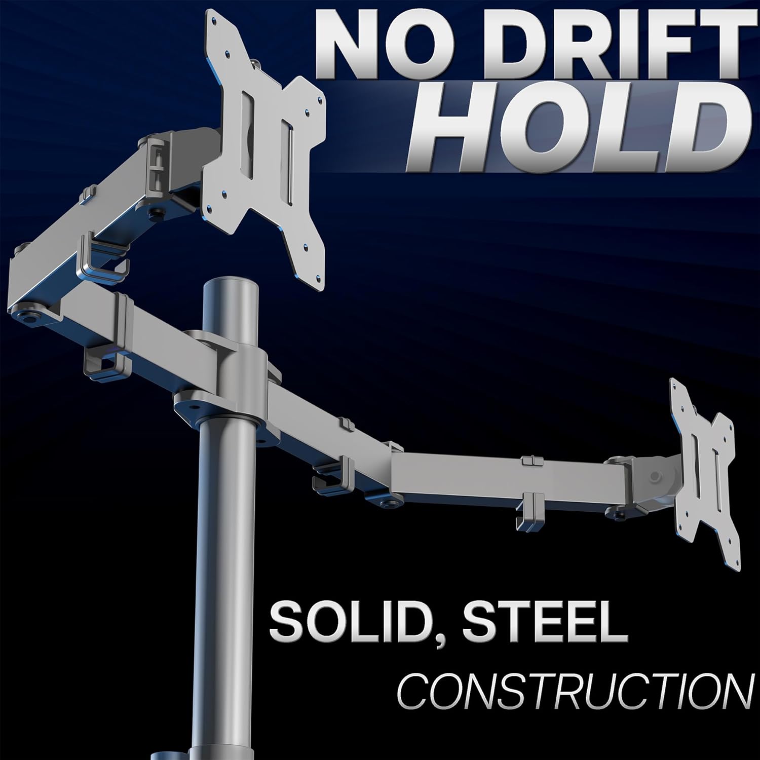 VIVO Dual Monitor Desk Mount, Heavy Duty Fully Adjustable Steel Stand, Holds 2 Computer Screens up to 30 inches and Max 22lbs Each, Gray Color, STAND-V002-GY