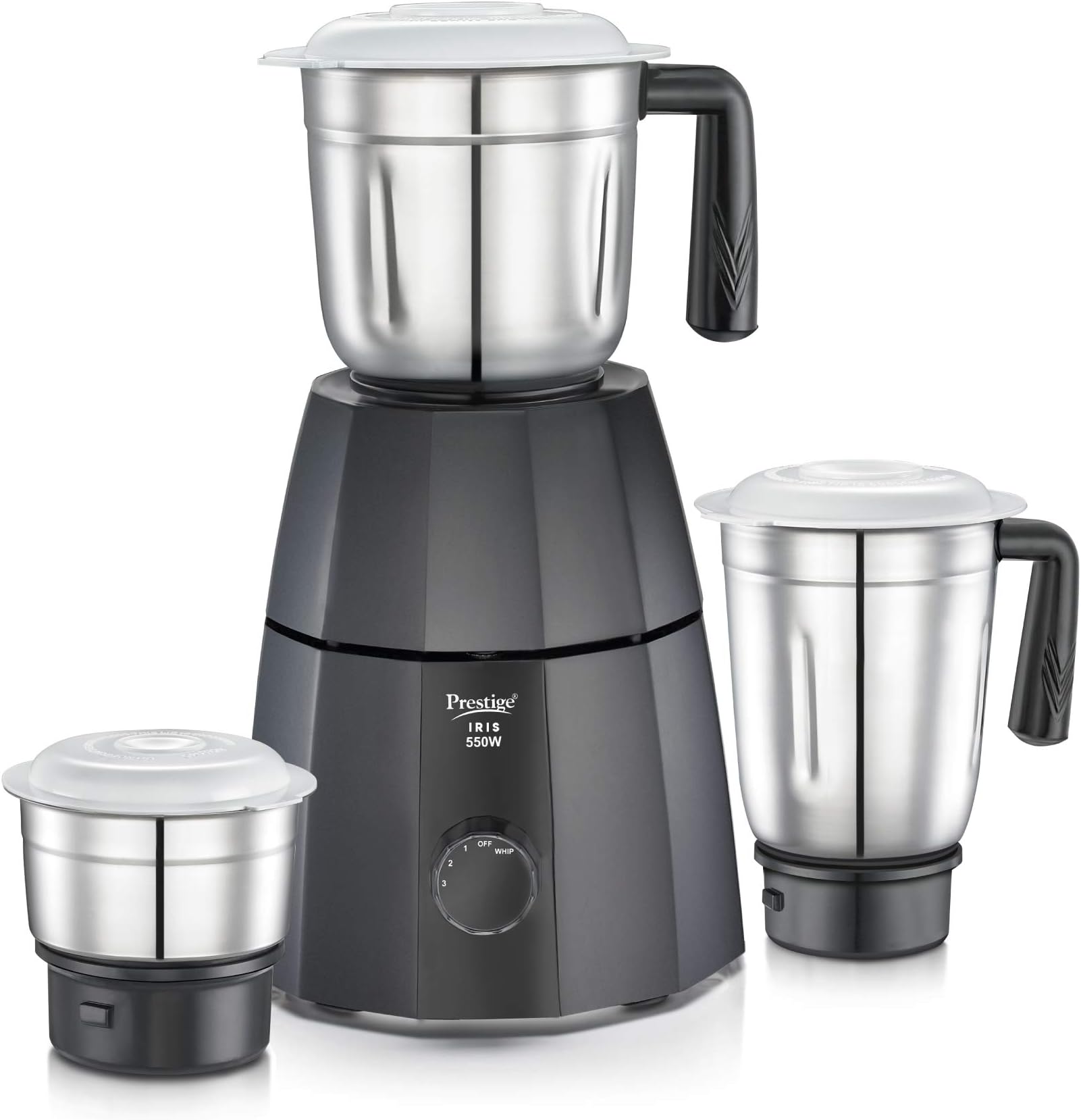 Prestige 42509 550W Mixer Grinder with 3 Jars, Black