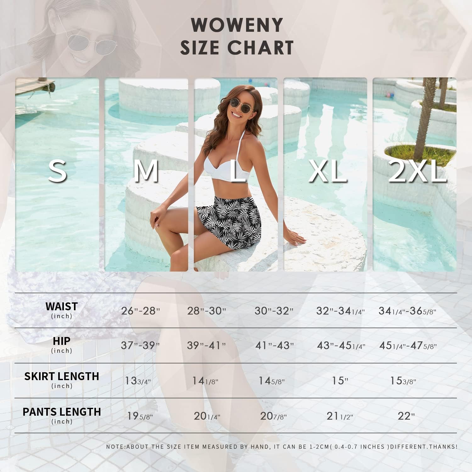 WOWENY Women's Swim Skirts Swimsuit High Waist Swimming Skorts with Shorts Bikini Bottoms with Pocket Bathing Suit Bottoms - Image 7