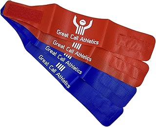 Great Call Athletics | Wrestling Ankle Bands | 2 Red & 2 Blue Set | Premium Tournament & Dual Meet Anklets | Coach | Referee | Official