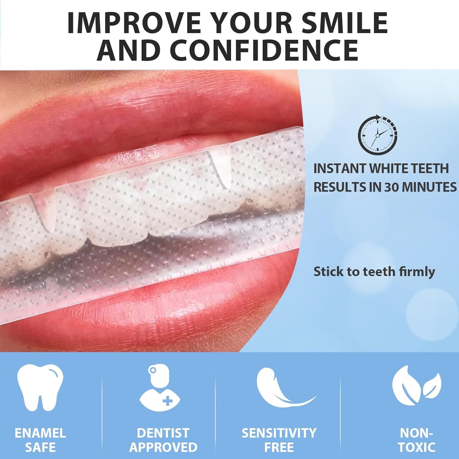 Strisce Sbiancanti Denti Professionali - 28 Strisce per 14 Sessioni Whitening Strips - Rimuove Macchie Sicuro per Smalto