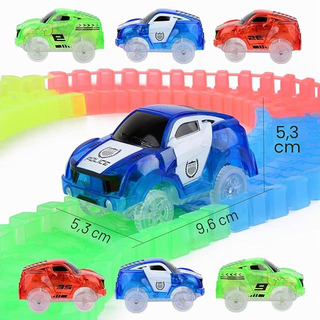 Foto 2 de 7 de Pistas Coches Carrera de Coches de Juguete Light Up Accesorios de Pista Compatibles con Magic Tracks y Neo…