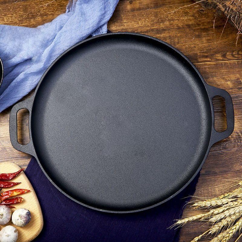 Pizza Pan, Cast Iron Griddle Skillet for Oven Stove Grill Campfire (10 inch)