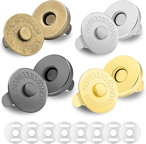 40 juegos de botones magnéticos a presión de 0.55 pulgadas (0.551 in), cierre magnético, broches magnéticos para bolsos y bolsos, ropa, bolsa de