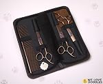 Ciseaux pour chiens - Meilleurs outils pour Goldendoodles & Pouilles - Droit, Courbé & Des cisailles minces - Acier inoxydable de qualité professionnelle, 4 Pc Set [We Love Doodles]