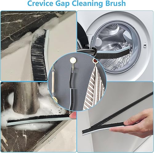 Miniatura 6 de Cepillo de limpieza de huecos, cepillo de limpieza de huecos de baño, 4 cepillos de limpieza de hendiduras, cepillo de cerdas duras para limpieza,