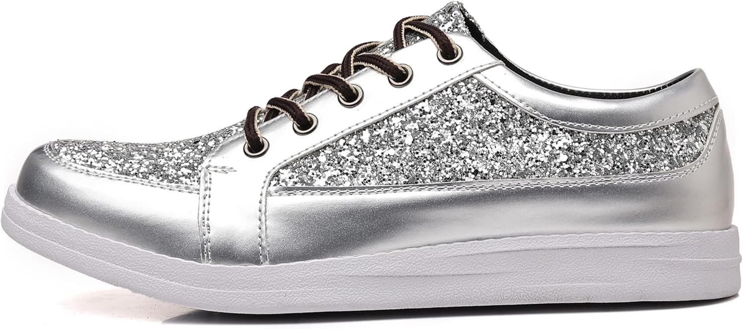 Trsorini Mens Glitter Shoes Sparkly Sneakers Fashion Bling Sequin Shiny Comfort Men Shoes - Image 4