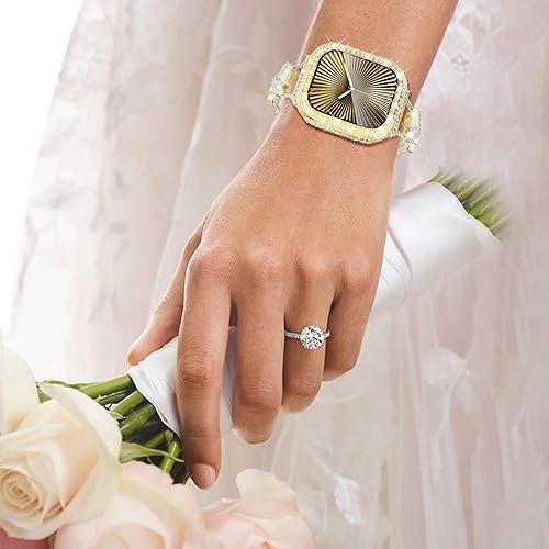 Vista 29 de WINGLE Paquete de 10 fundas protectoras de pantalla para Apple Watch de 1.575 pulgadas SE 3/2/1 Series 6 5 4 con vidrio templado, carcasas Paquete