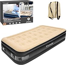 High Raised Airbed, Inflatable Single Air Mattress with Built-In Electric Pump, Comfortable Blow Up Bed for Adults & Kids, Ideal Camping Mattress, Portable Inflatable Air Bed for Home-Travel