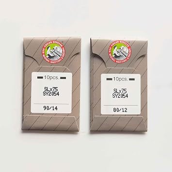 HONEYSEW 10PCS SLX75 SY2054 Organ Serger Overlock Sewing Machine Needle for Singer 14U Sharp SY2054 12+14