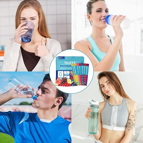 Miniatura 6 de Paquetes de hidratación sin azúcar, paquetes de electrolitos en polvo de 0 calorías, 6 sabores, 8 electrolitos y minerales, paquete variado, 30