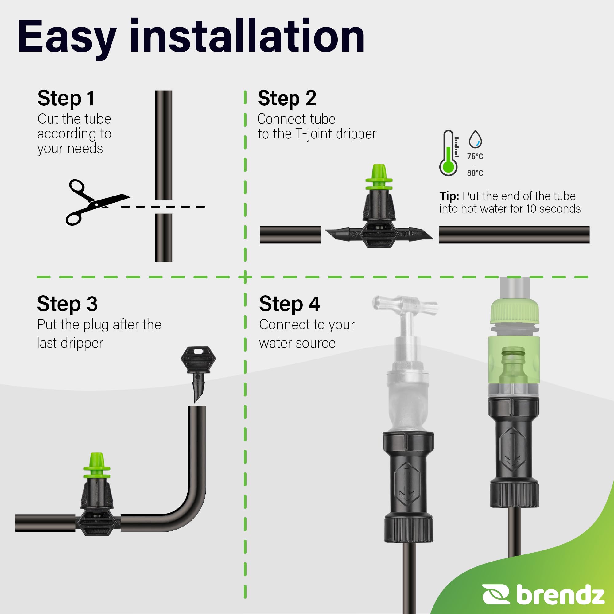 Brendz Valera & Buka - Sistema di irrigazione facile da configurare, fino a 4 programmi, display LCD, computer di irrigazione automatica per piante