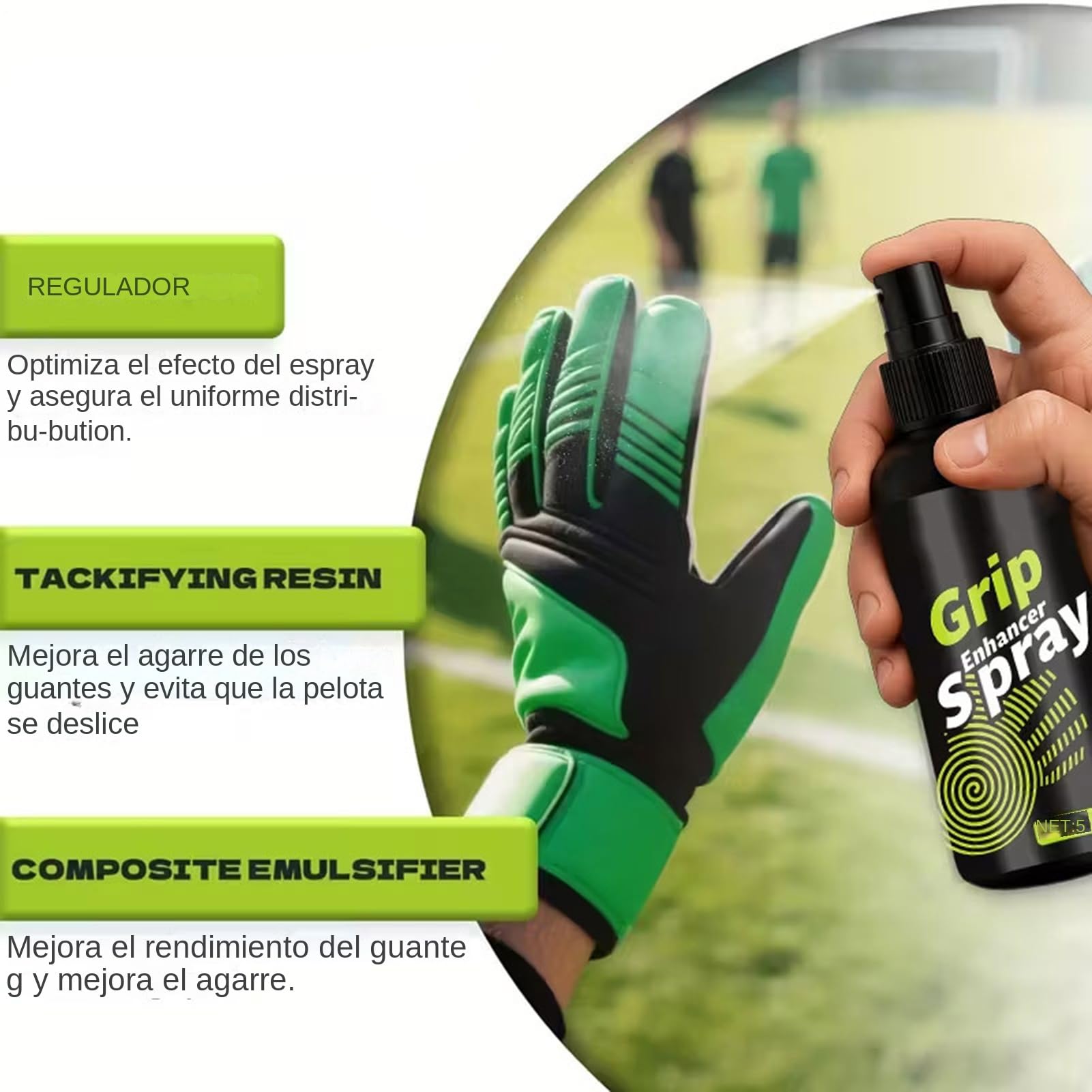 Spray Adhesivo para Guantes de Portero 55ml Antideslizante Mejorar Agarre Fútbol Béisbol Boxeo Golf