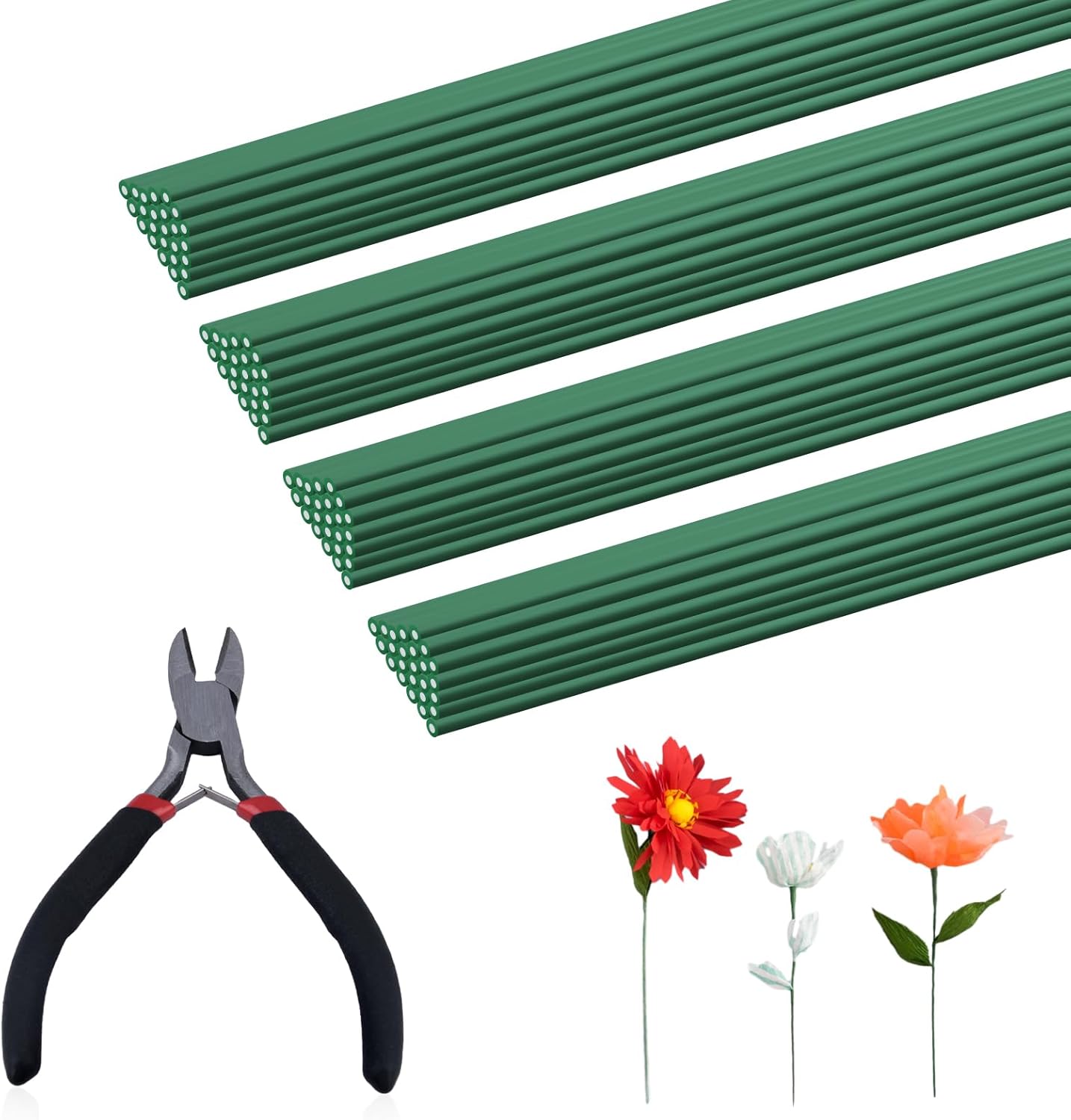 100pcs/Package 22 Gauge Green Floral Stem Wire with Plier