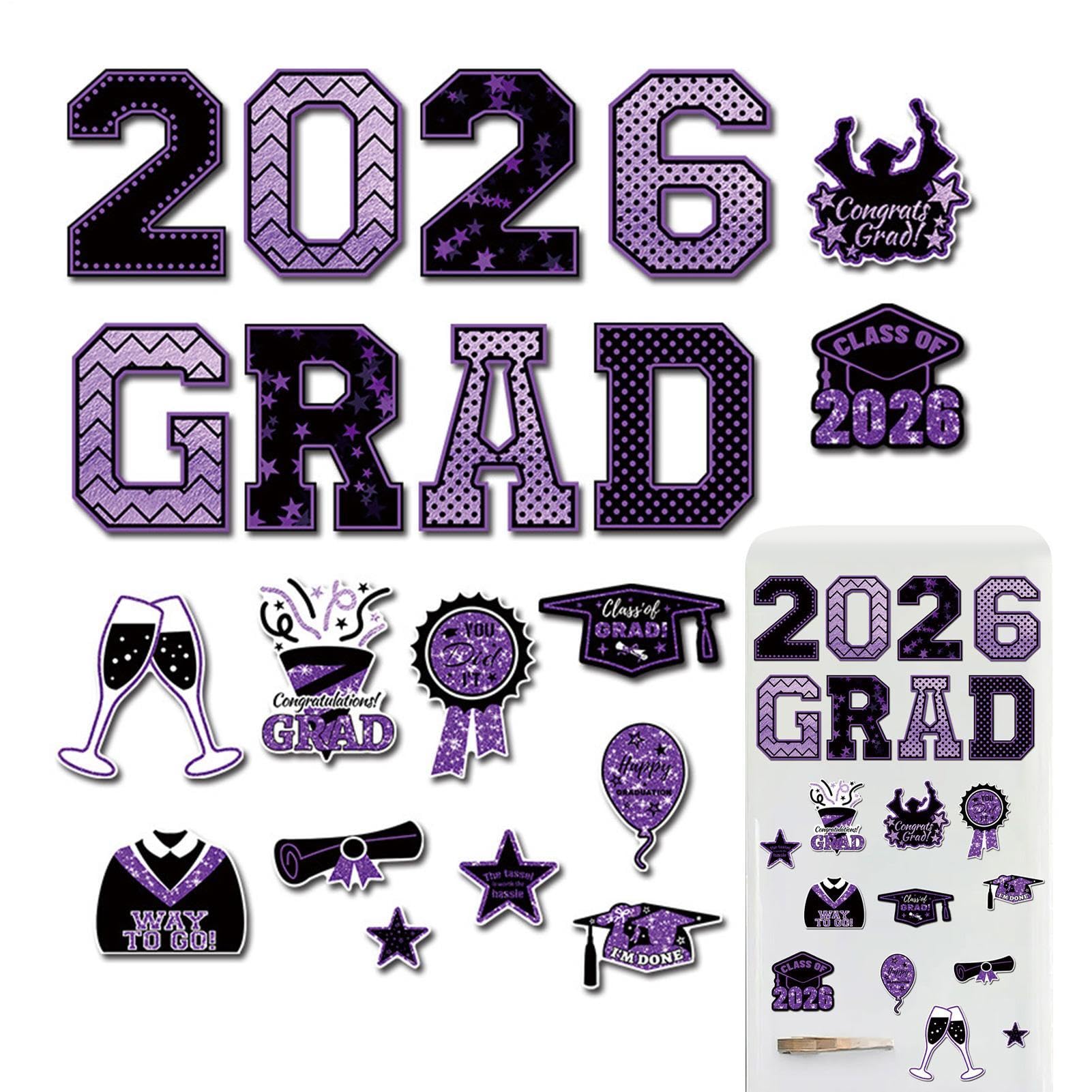 Aimant de voiture 2026 pour diplômés : lot de 20 stickers réutilisables pour porte de garage