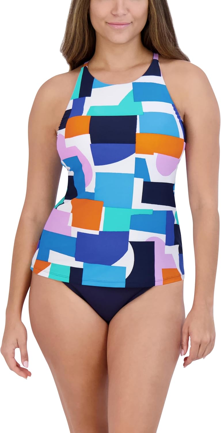 Nautica Women's Tankini Swimsuit Set– Quick-Dry, UPF+, Bathing Suit Top, Swim, Beach, Pool & Resort Wear