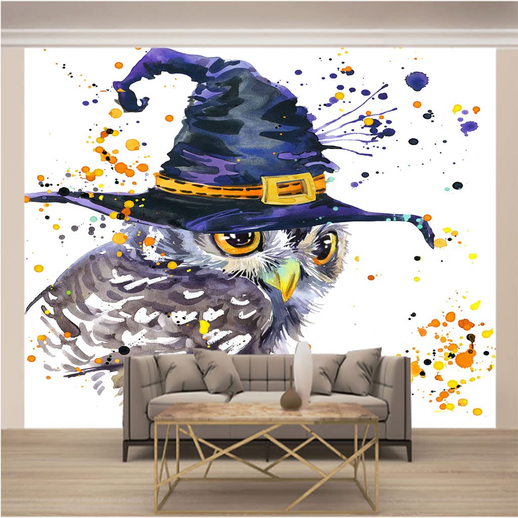 Papier peint intissé hibou 3D mural 200x140cm pour décoration salon et chambre