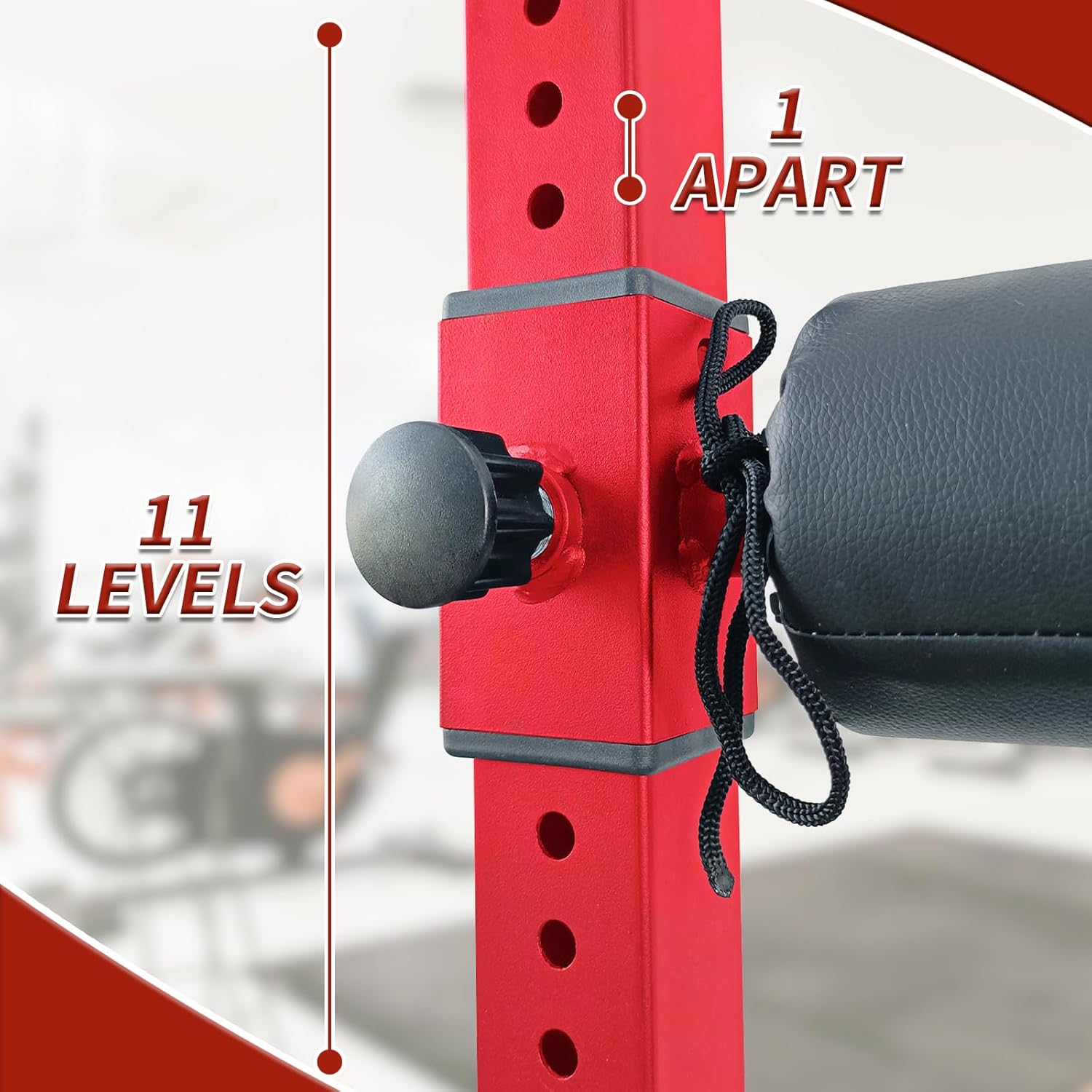 Hipicute Bulgarian Split Squat Stand with 11-Level Single Leg Squat Roller, Single Leg Squat Stand, Lower Body Specialty Machine for Squats,Stretching,Hip Thrus-Ters,Triceps Exercises