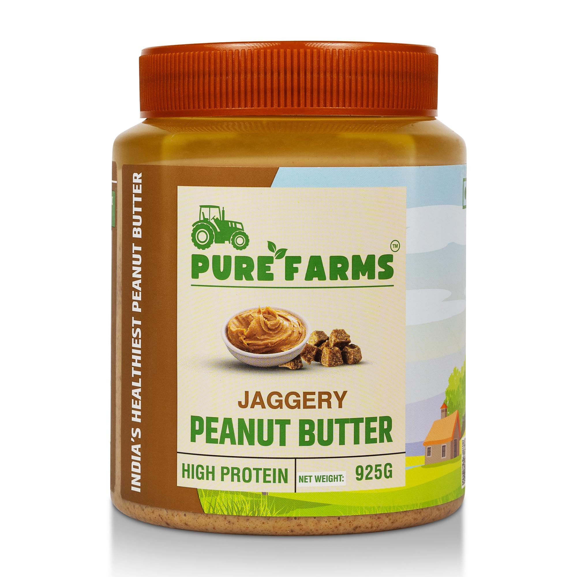 PURE FARMS Organic Jaggery Peanut Butter, 925gm Pack, Naturally Sweetened Peanut Butter | Organic Snacks, Healthy Sweeteners, Protein & Fiber