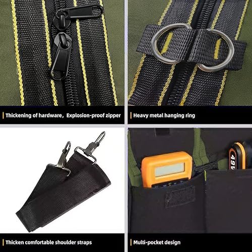 Miniatura 4 de FASTECH - Bolsa de herramientas de 20 pulgadas de boca ancha con base moldeada impermeable, bolsa de herramientas de boca ancha, bolsa organizadora