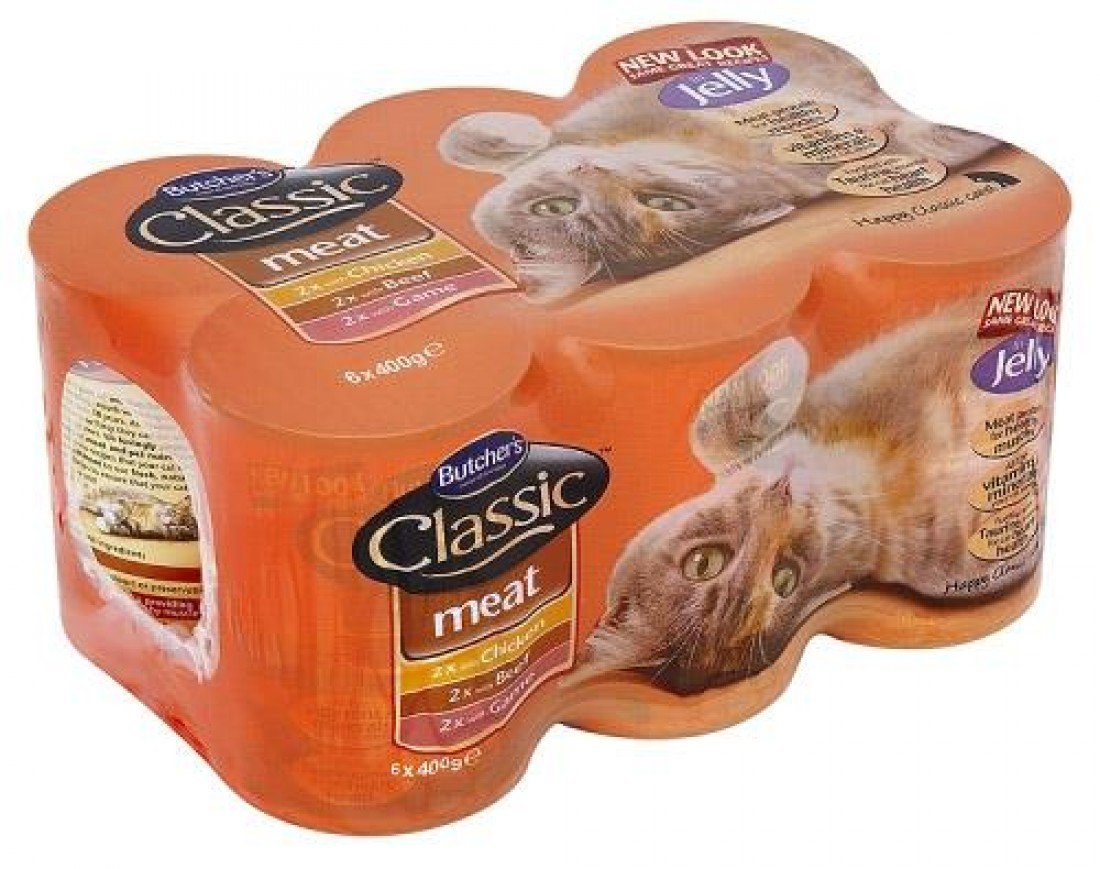 Classic Classic Wet Can Grain Free Adult Cat Food Meat 6 x 400g @Melian