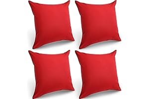 4 Pack Waterproof Red Outdoor Pillows for Patio Garden Decor