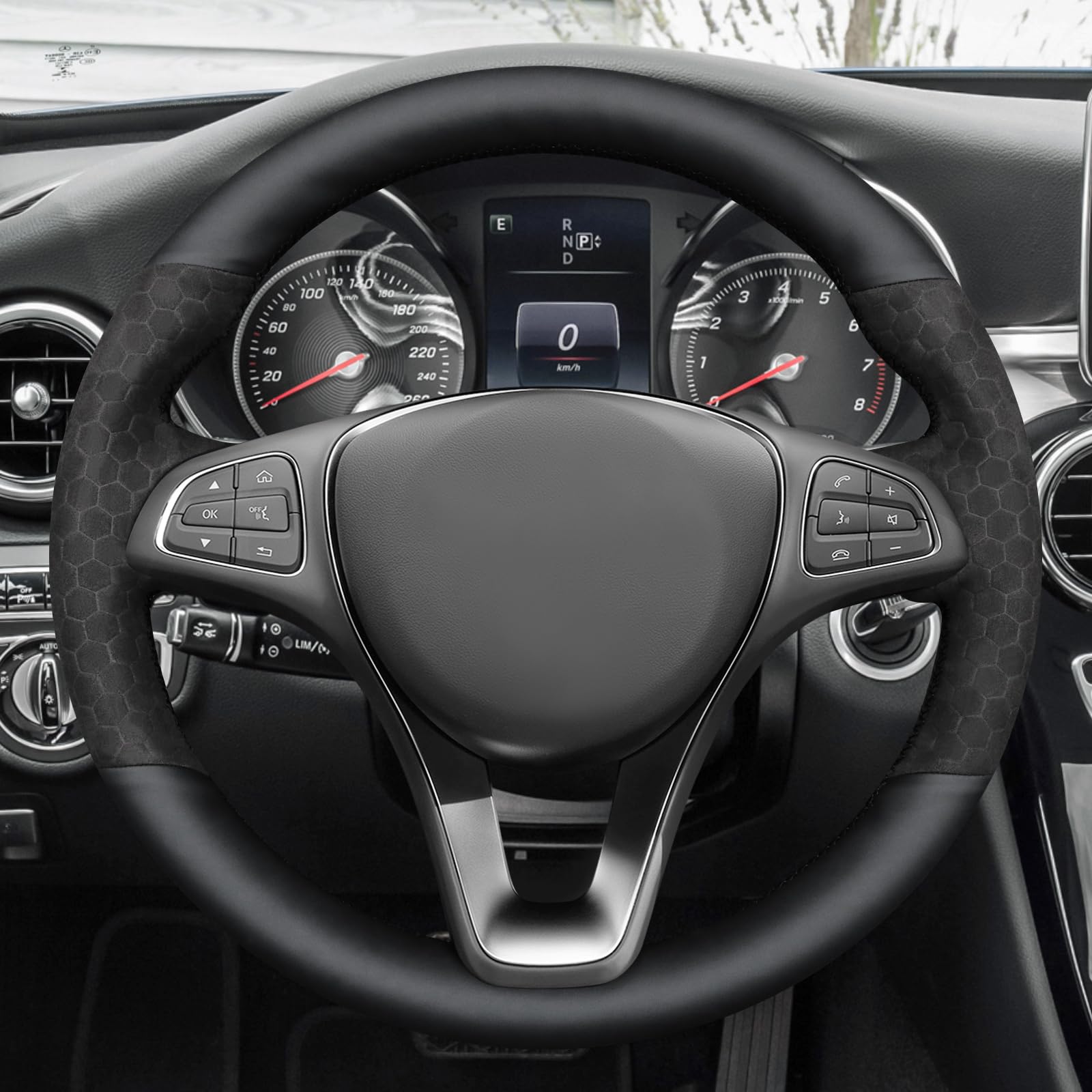 MEWANT Funda de Volante para W176 W246 W205 C117 C218/X218 W213 W447 X156 X253/C253 W166/C292 X166019 W447 W470 | W176 W246 W205 C117 C218 / X218 W213 W447 X156 X253 / C253 W166 / C292 X166019 W447 W470 Transpirable Duradero
