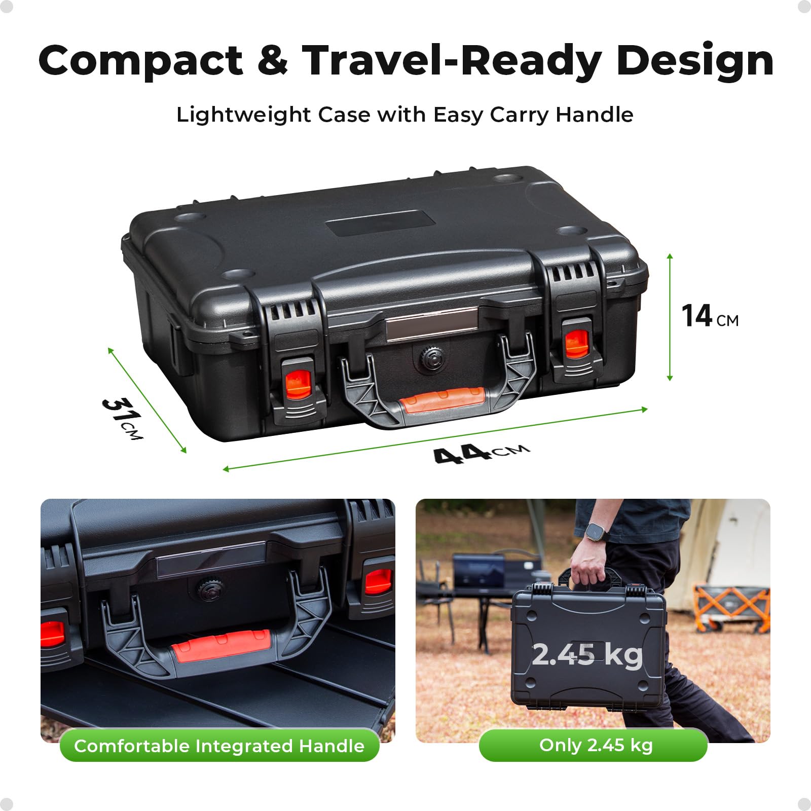 IP67 Wasserdichter Koffer für Starlink Mini, Heavy-Duty Hartschalenkoffer Stoßfest mit Maßgefertigter Einlage, Robuste Transportbox für Mini Dish & Zubehör