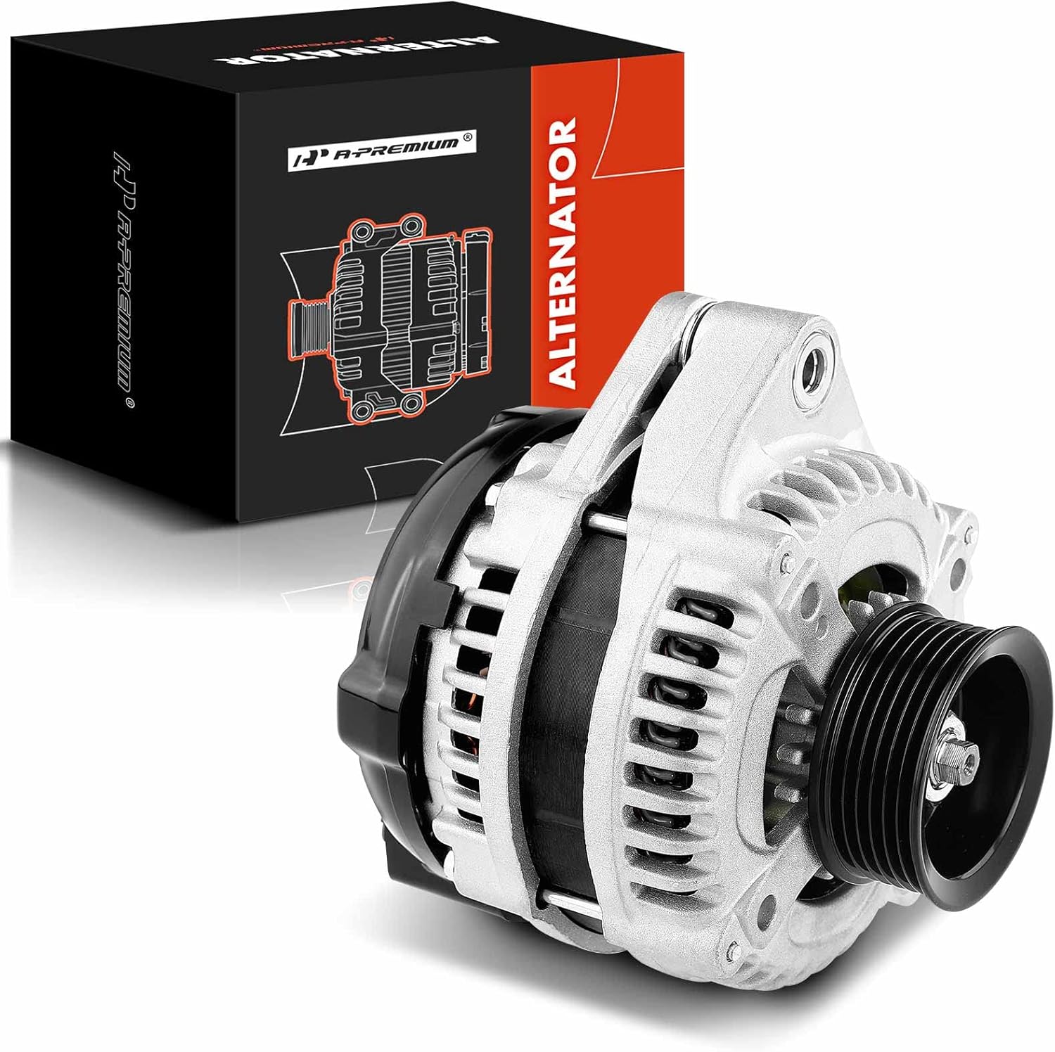 A-Premium Alternator Compatible with Honda Odyssey 2002 2003 2004, Pilot 2003-2004 & Acura MDX 2001-2002, V6 3.5L, 12V 130A CW 6-Groove Pulley, Replace# 104210-3090, 31100PGKA01