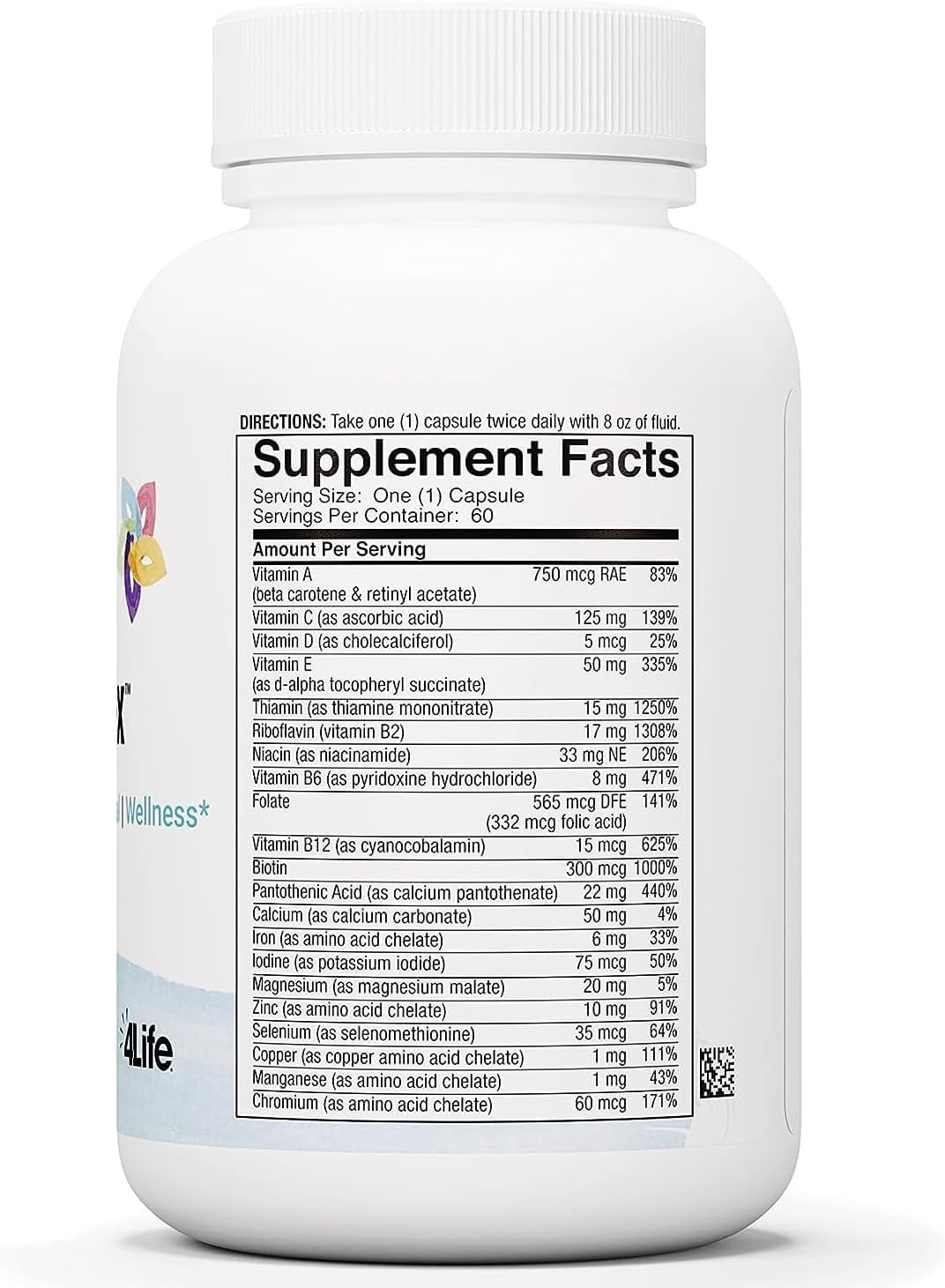 4Life Multiplex, 21 Essential Vitamins and Minerals, Supports Health and Immune System with Vitamins A, B, C, Zinc, Biotin and More - 60 Capsules