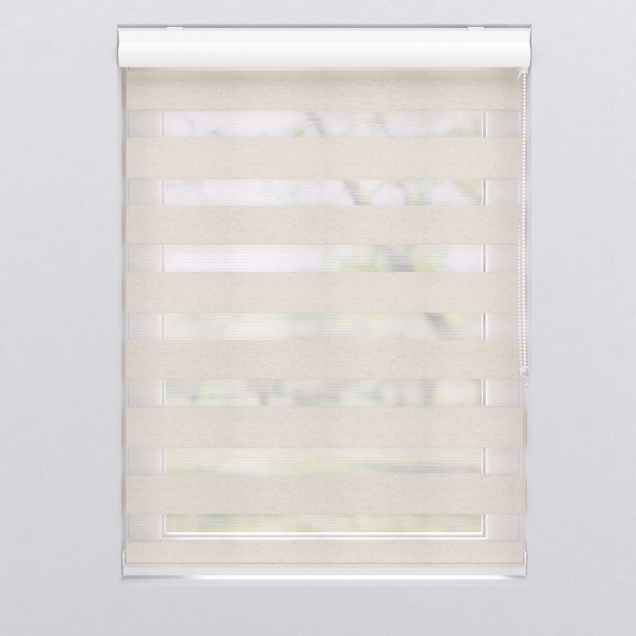 Doppelrollo Duo Rollo Mit Alu Blende Fenster Kettenzugrollo Seitenzugrollo Kassettenrollo | 40-220 Cm Breit | 130, 175 Und 240 Cm Hoch | Streifen Blickdicht Und Transparent | 170 X 175 Cm, Grau