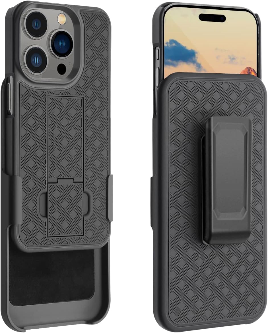 Fingic Compatible with iPhone 14 Pro Case, iPhone 14 Pro 5G Holster Case Combo Shell Slim Rugged Case with Kickstand Swivel Belt Clip Holster Shockproof Cover for iPhone 14 Pro 5G 6.1 inch, Black - Image 5