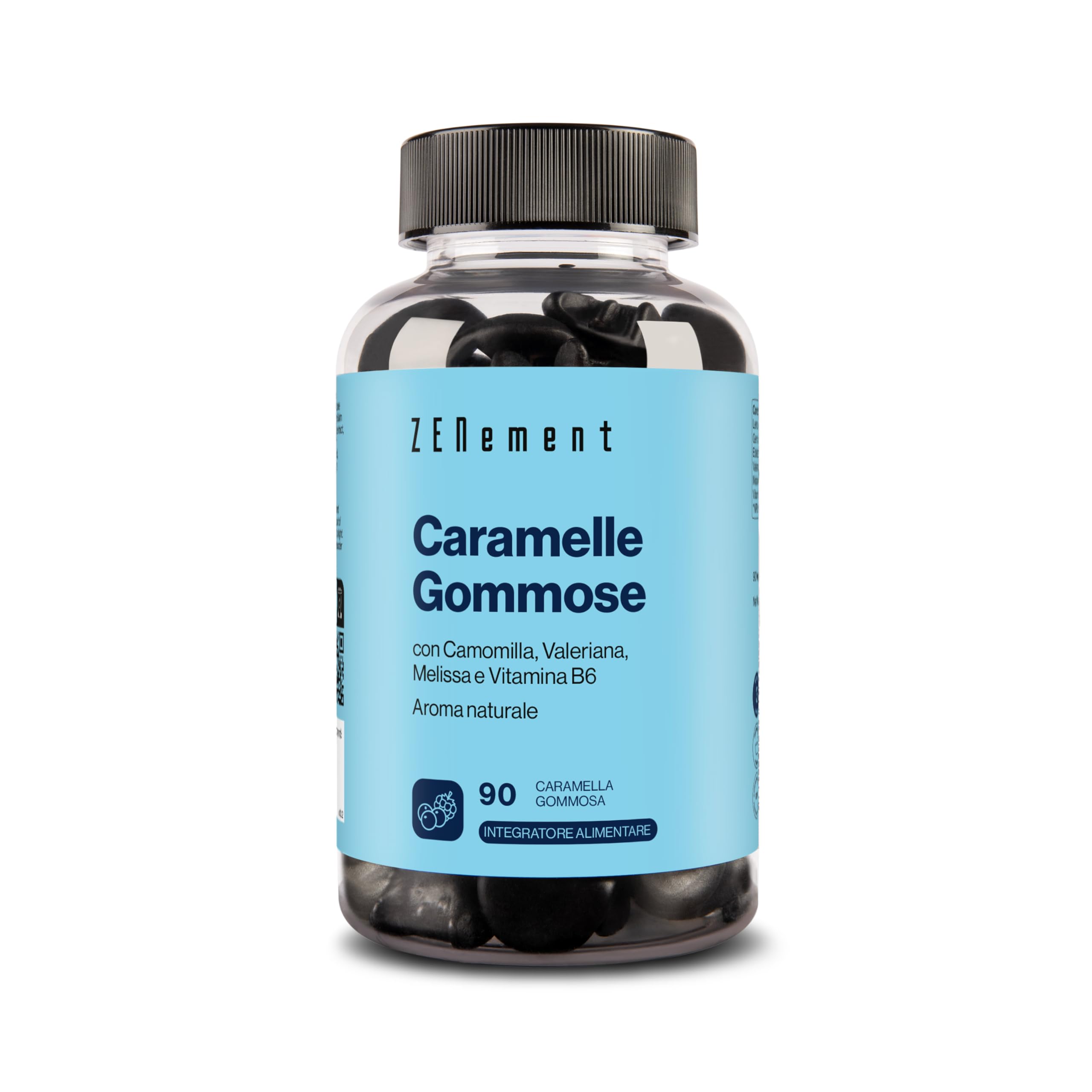 Caramelle Gommose alla Melatonina 1 mg - Dai 12 Anni - Con Vitamina B6, Camomilla, Valeriana, Melissa e Sambuco - 90 Gummies (3 Mesi) - Aroma Frutti Rossi - Vegane, Senza Gelatina - Zenement