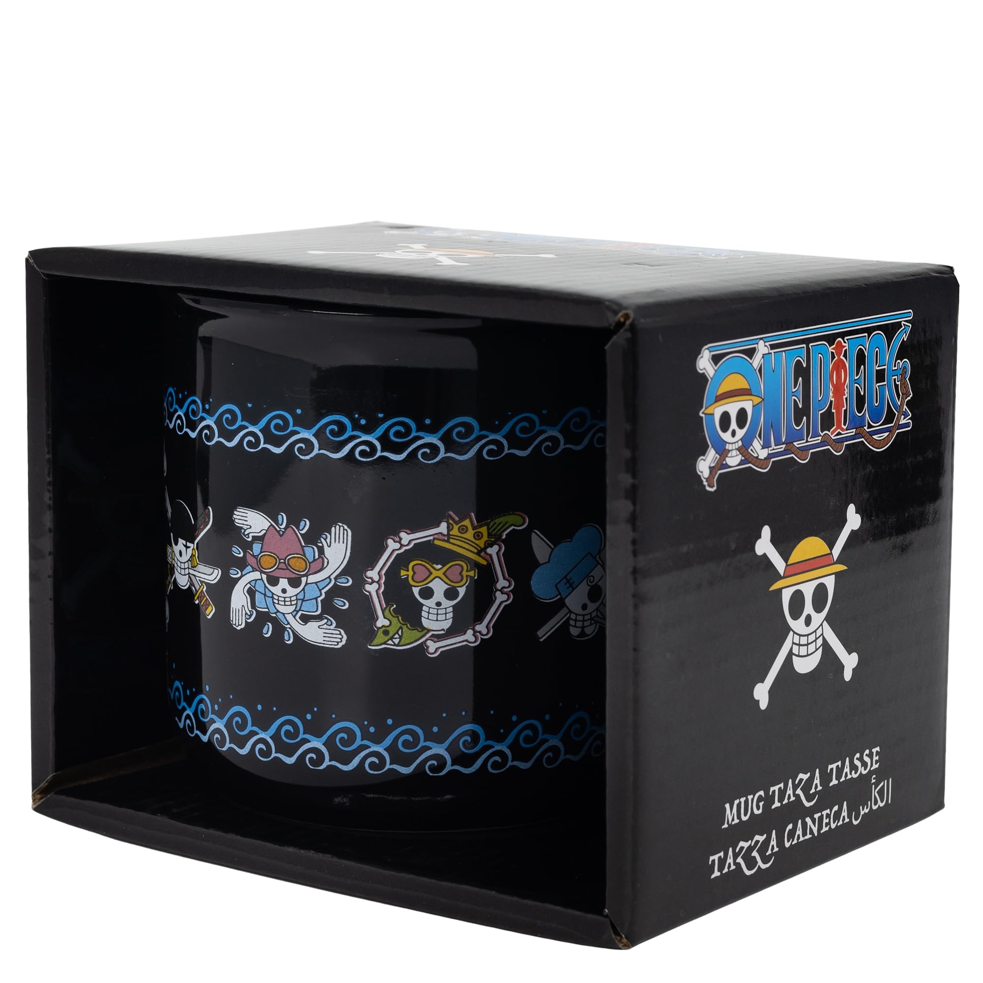 TAZA CERAMICA ONE PIECE SKULLS ANIME 400 ML EN CAJA REGALO