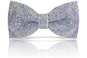 Rainbow Iridescent Rhinestones Pre-tied Bow Tie for Men