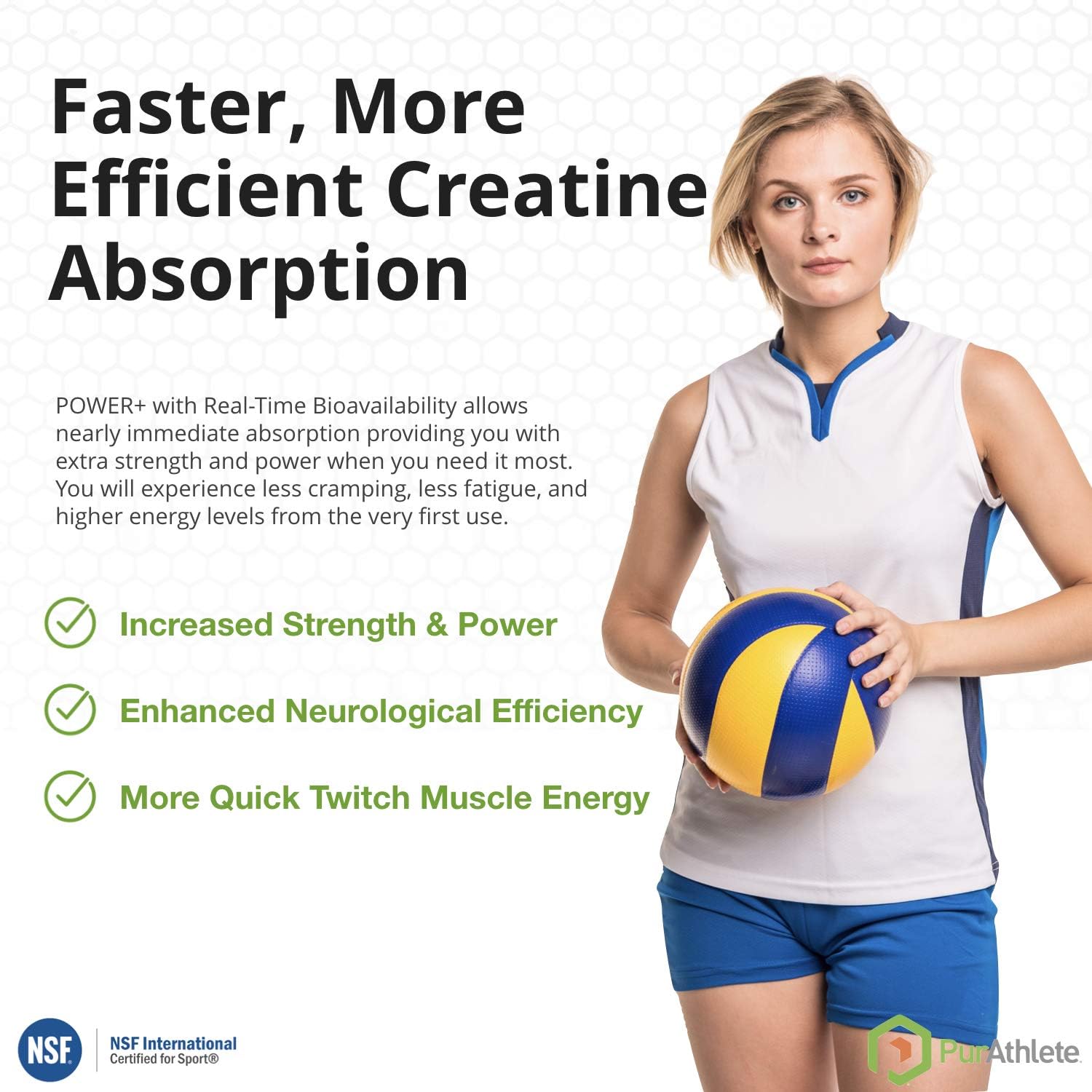 PurAthlete Power+ Creatine w/ Chelated Magnesium: Health & Personal Care