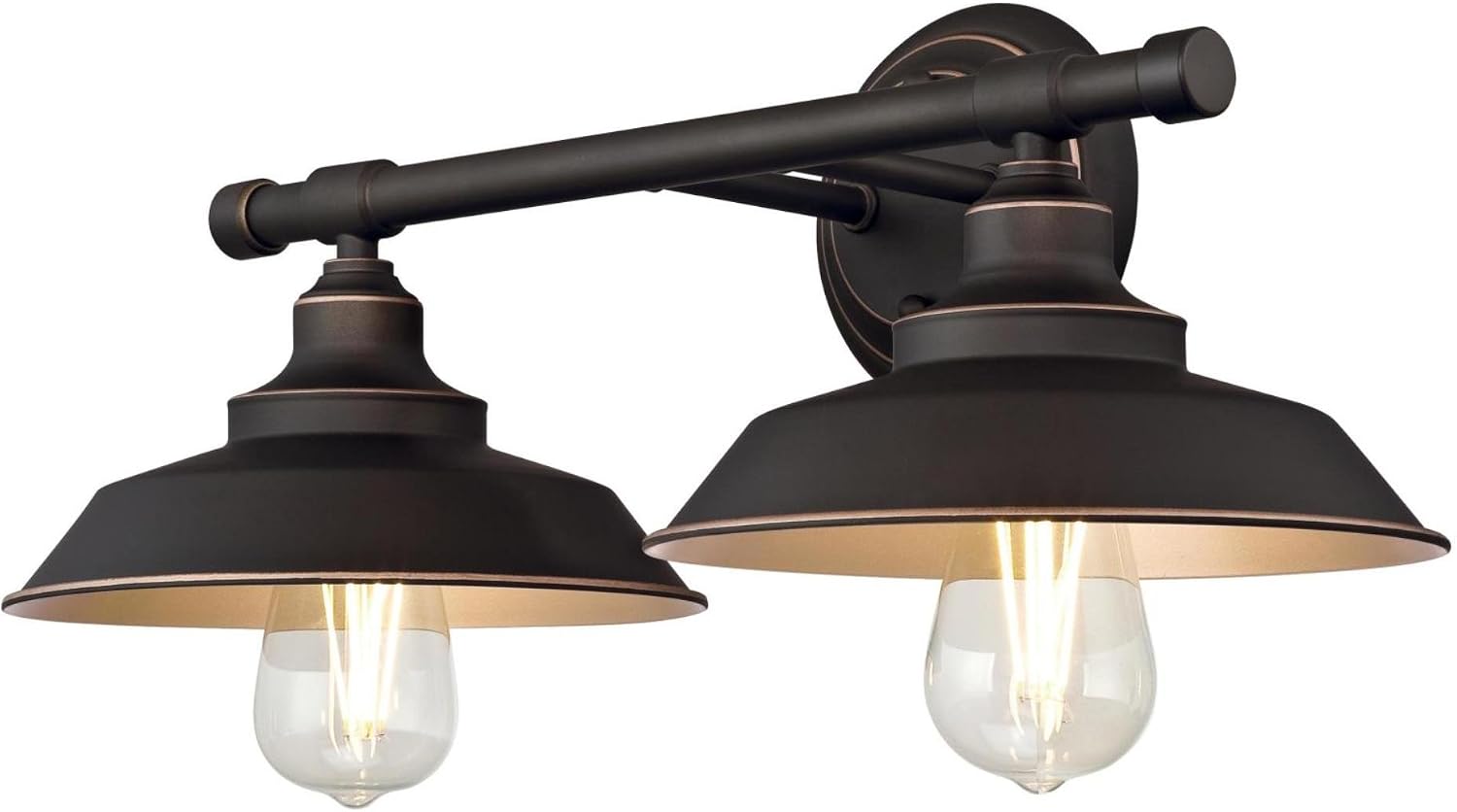 Westinghouse 6354800 Iron Hill Two Light Indoor Wall Fixture, 2, Black