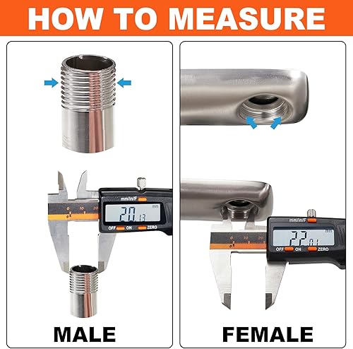 Miniatura 26 de Spurtar Extensor de grifo de baño giratorio de 1440° Se adapta a roscas G1/2 pulgadas 55/64 pulgadas 15/16 pulgadas No apto para Delta, Moen