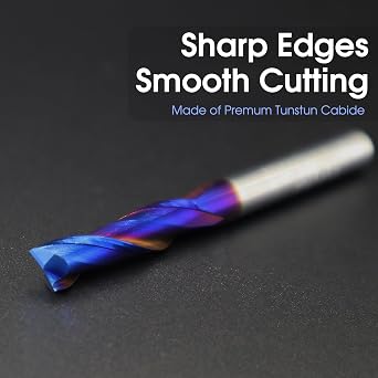 6Pcs CNC Router Bits Set, 1/4 Shank Solid Carbide Multiple Uses Router Bit for Woodworking Detail Carving Trimming V Groove Engraving Slotting Mortise MDF Resin Lettering Sign Making