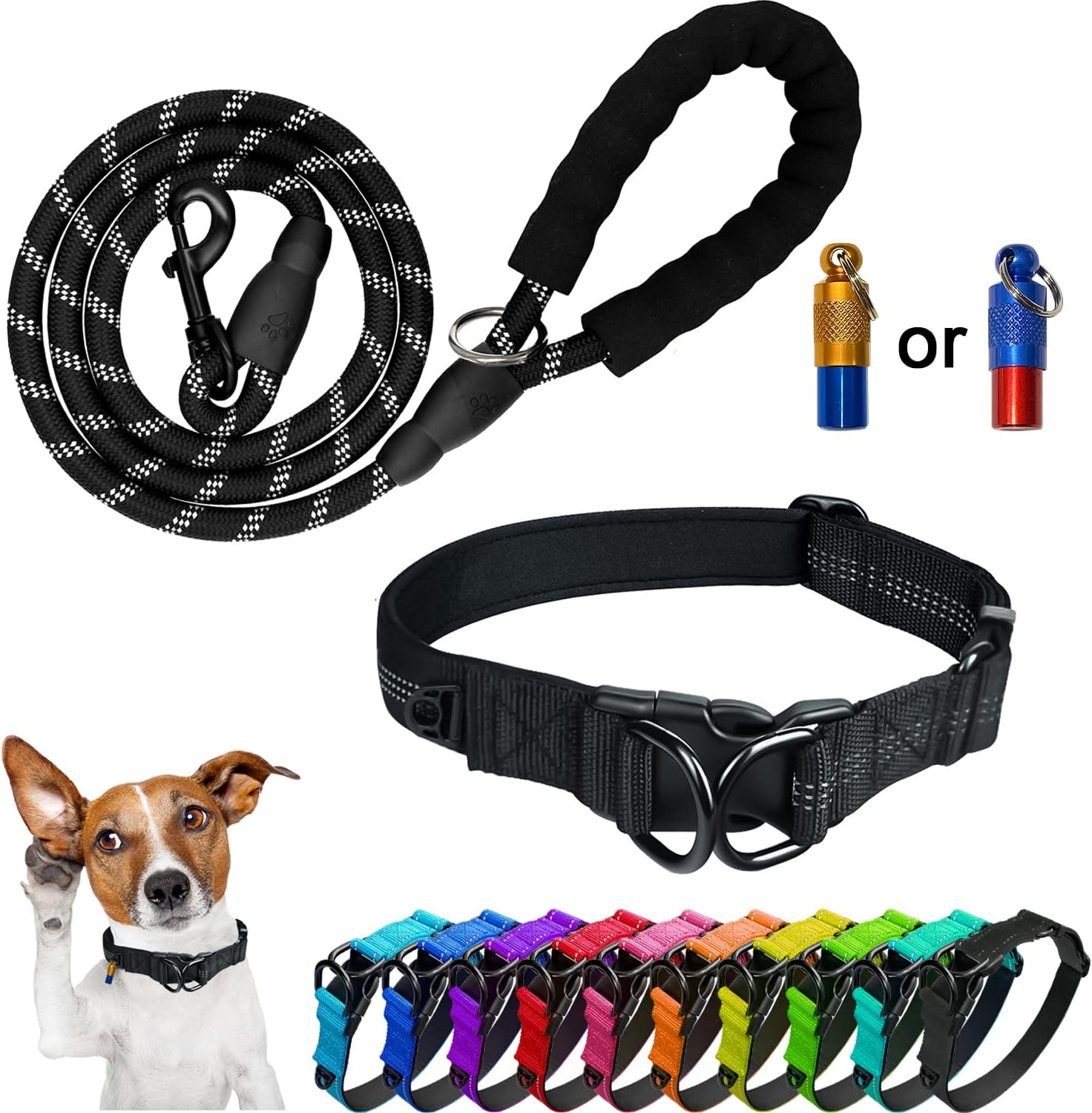Mauts Dog Collar,Adjustable Dog Collar and Lead Set for Large Medium