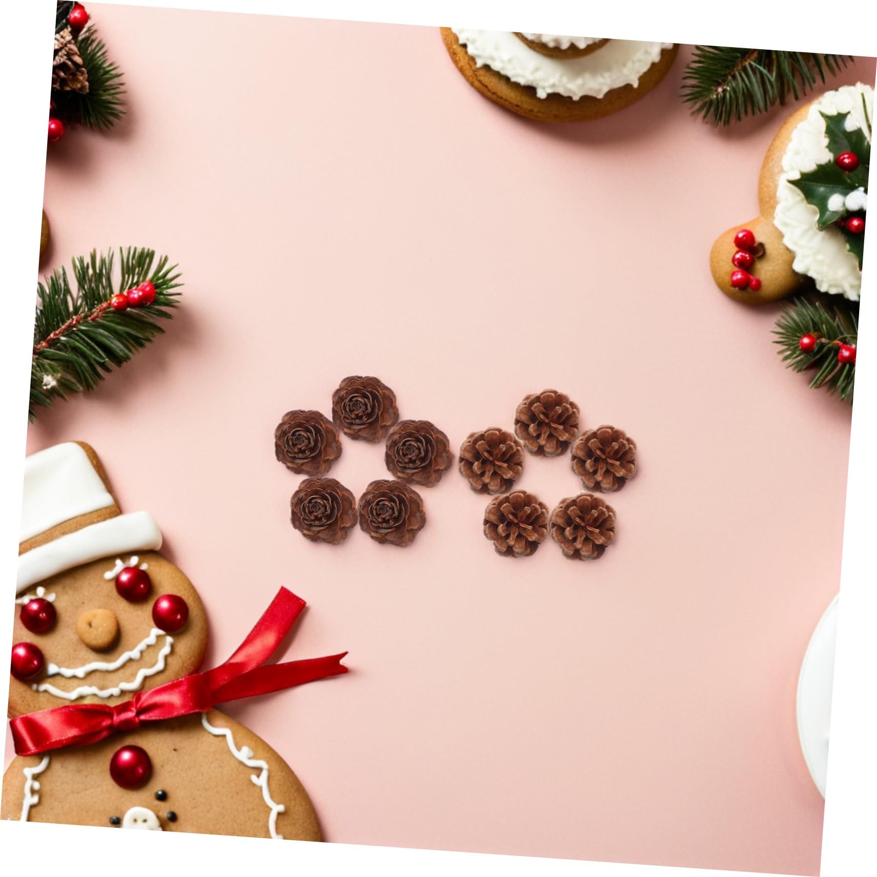 Gatuida Piñas Decorativas Naturales Tallo Mini Piñas para Manualidades para Decoración de Otoño Adornos Navideños para Rellenar Jarrones Centro de Mesa para Eventos de Temporada