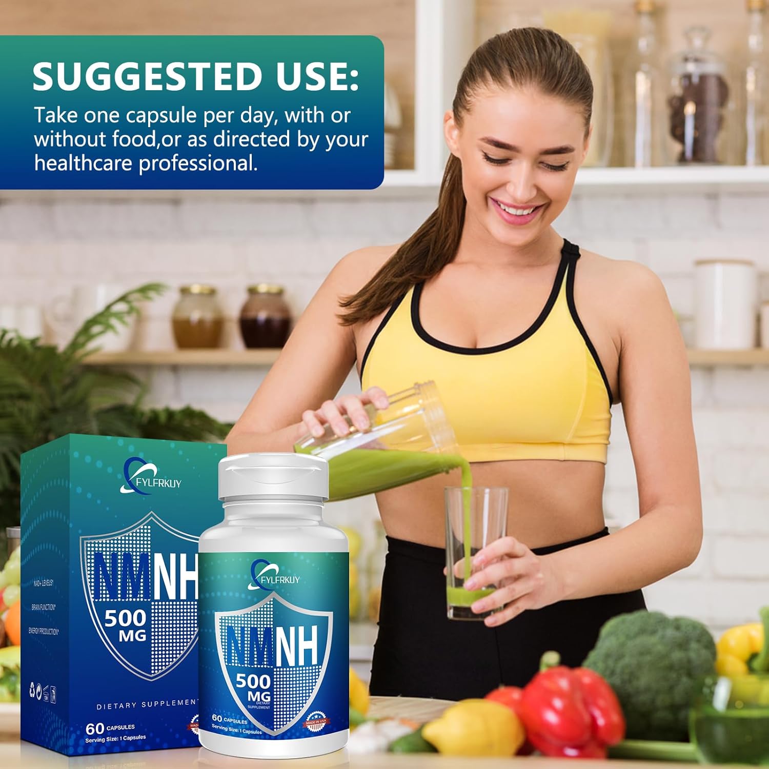 New NMNH 500mg Per Serving (Dihydronicotinamide Mononucleotide), NAD 𝐒𝐮𝐩𝐩𝐥𝐞𝐦𝐞𝐧𝐭𝐬 Pure Organic, More Effective Than NMN for Anti-Aging, Energy, Immunity, Focus - 60 Count - Image 7