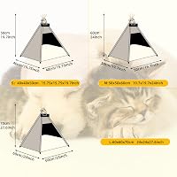 Vinnypet Tipi Sátor Macskáknak és Kutyáknak Plüss Párnával, Barna Színű Házi Kedvenc Ház 50x50x60cm, Mosható 7