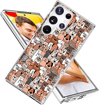 for Galaxy S23 Ultra Case,Samsung S23 Ultra Case for Girl Women Men, Thin Slim Soft TPU Clear Protective Phone Case Cover with Design for S23 Ultra,Cartoon Animal Pet Cute Dog Puppy Cat